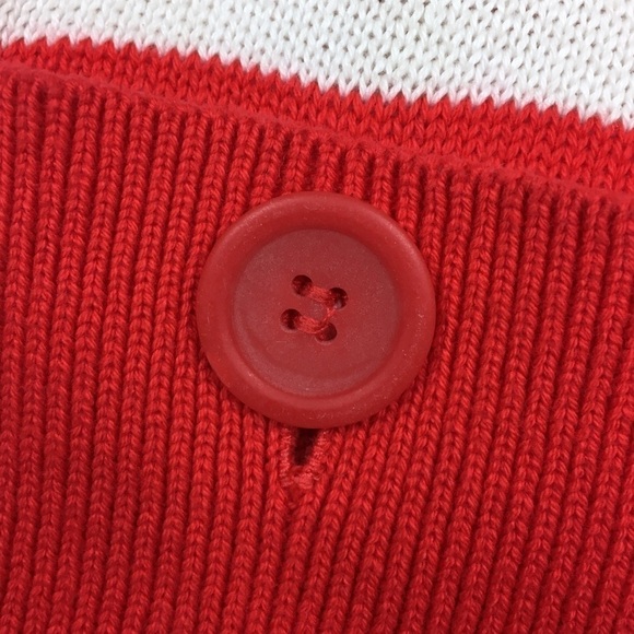 CRYSTAL KOBE Sweater Dress Stripes Buttons Elf Costume Cap Sleeves Size Small - Picture 5 of 8